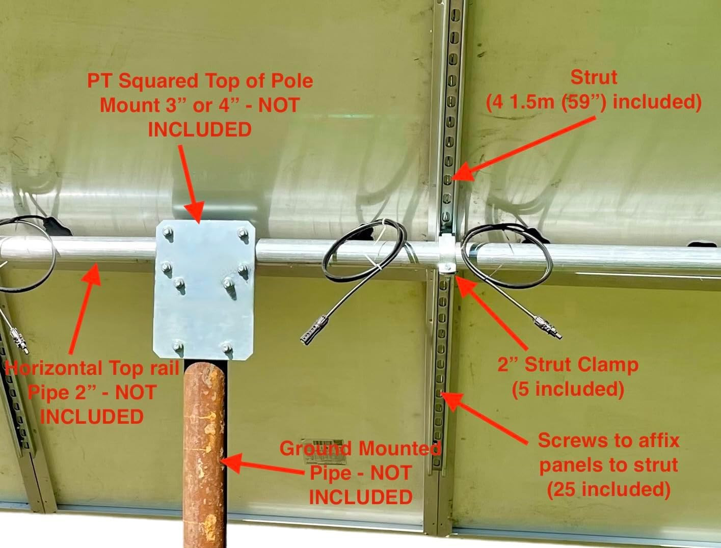 Solar Panel Top of Pole Mounting Kit