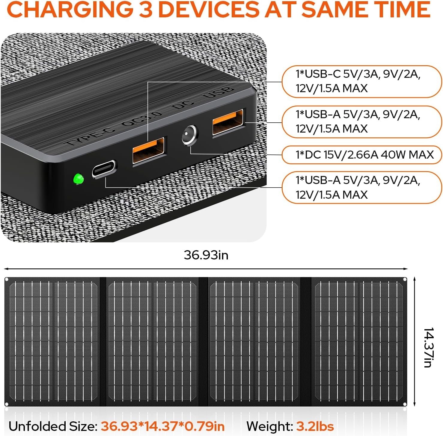 Lightweight Portable Power Station with 40W Solar Panel – Safe and Eco-Friendly