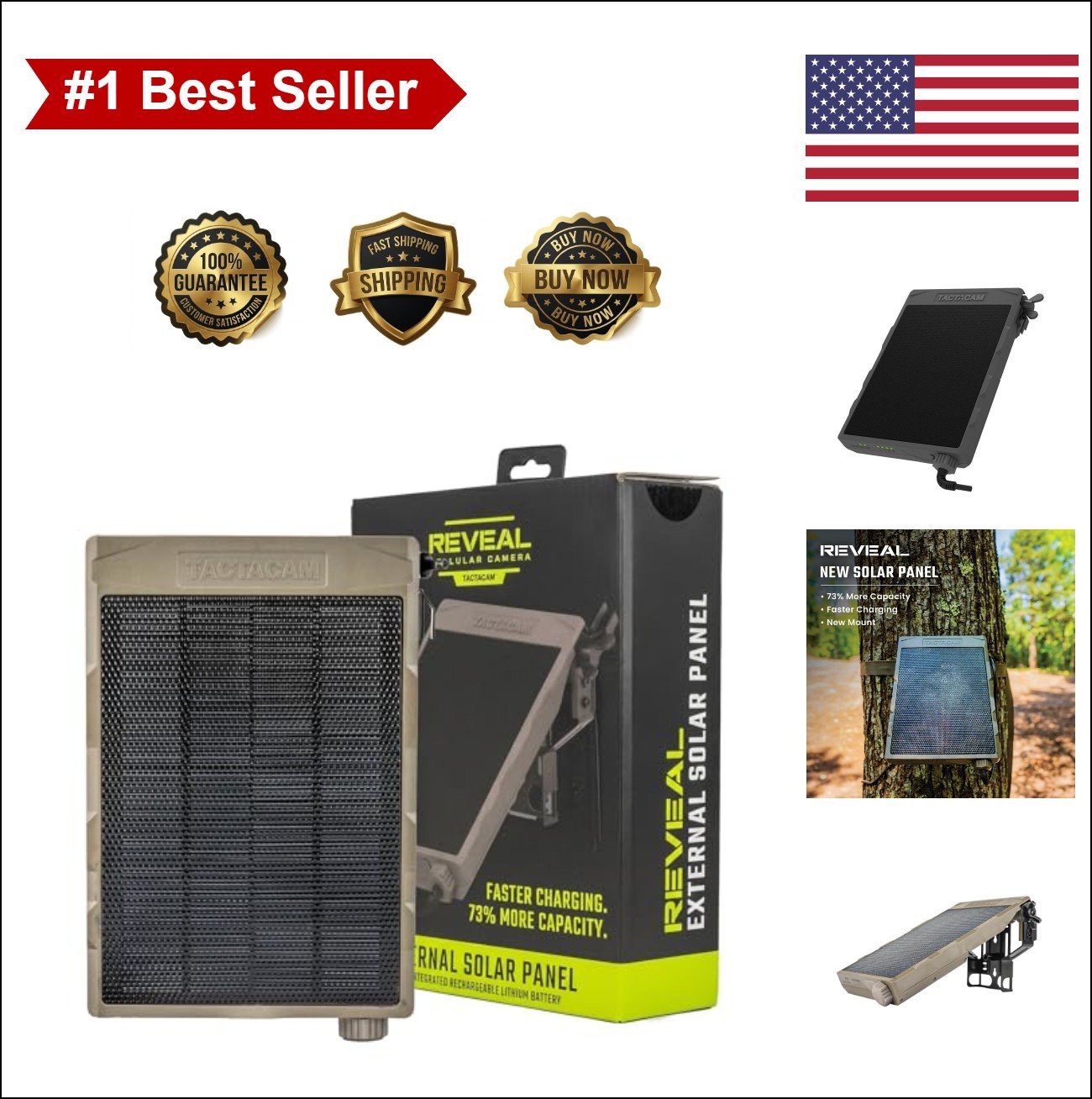 Solar Panel for Cellular Trail Cameras 12V Charger Lithium Battery Included