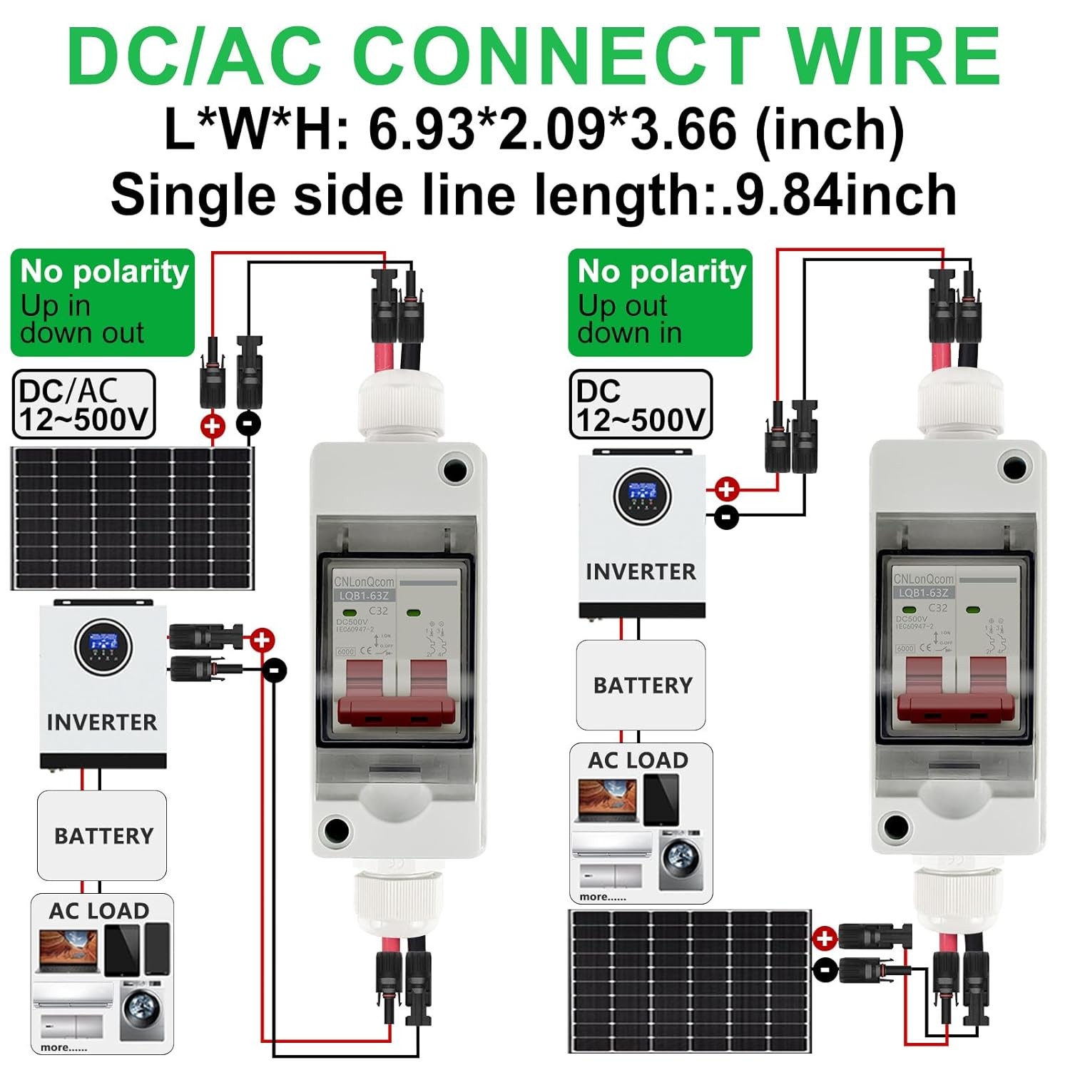 Solar Panel Disconnect Switch 32 Amp 500V DC Miniature Circuit Breaker with PV C