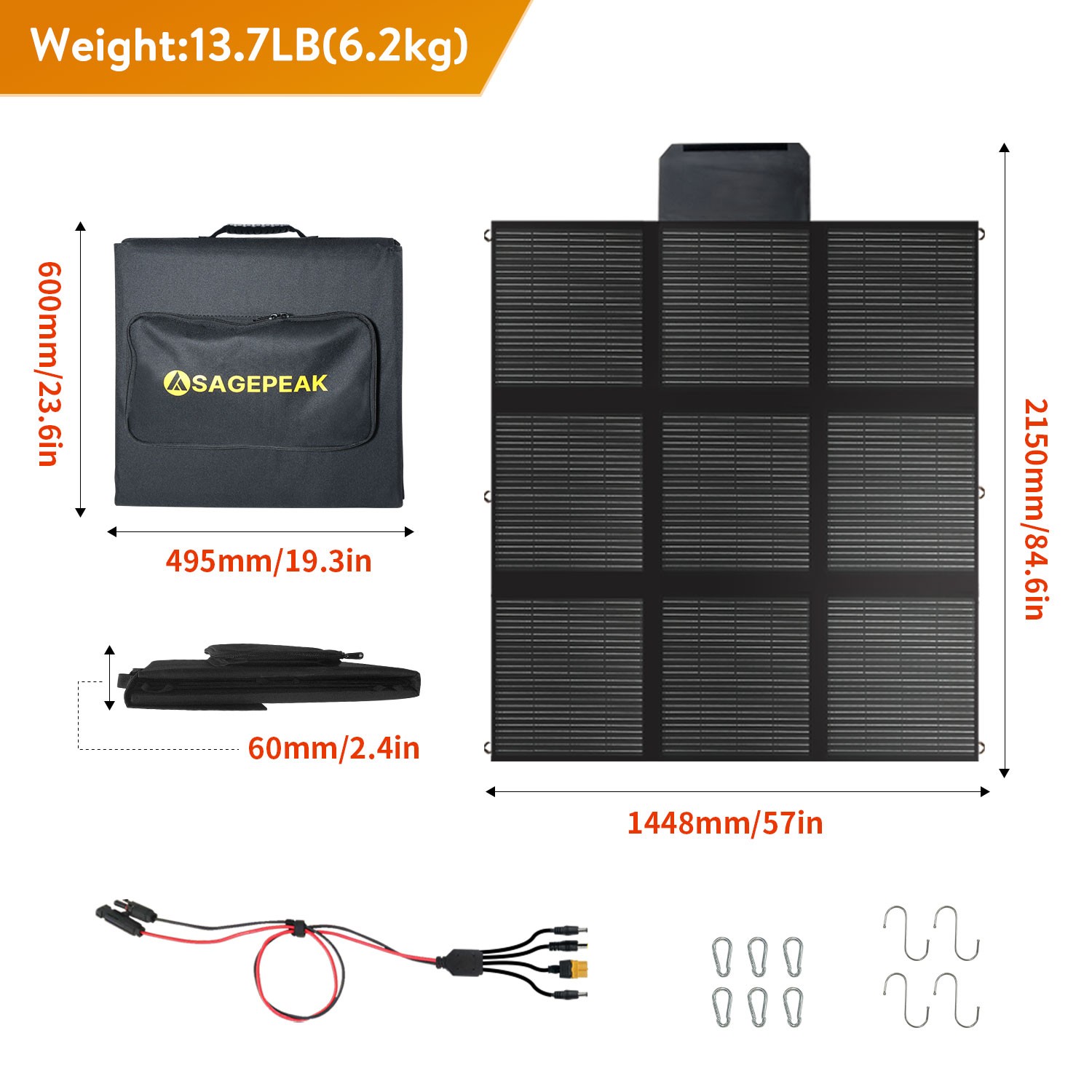 400W Foldable Portable Solar Panel kit for Power Station Charging Camping Mono