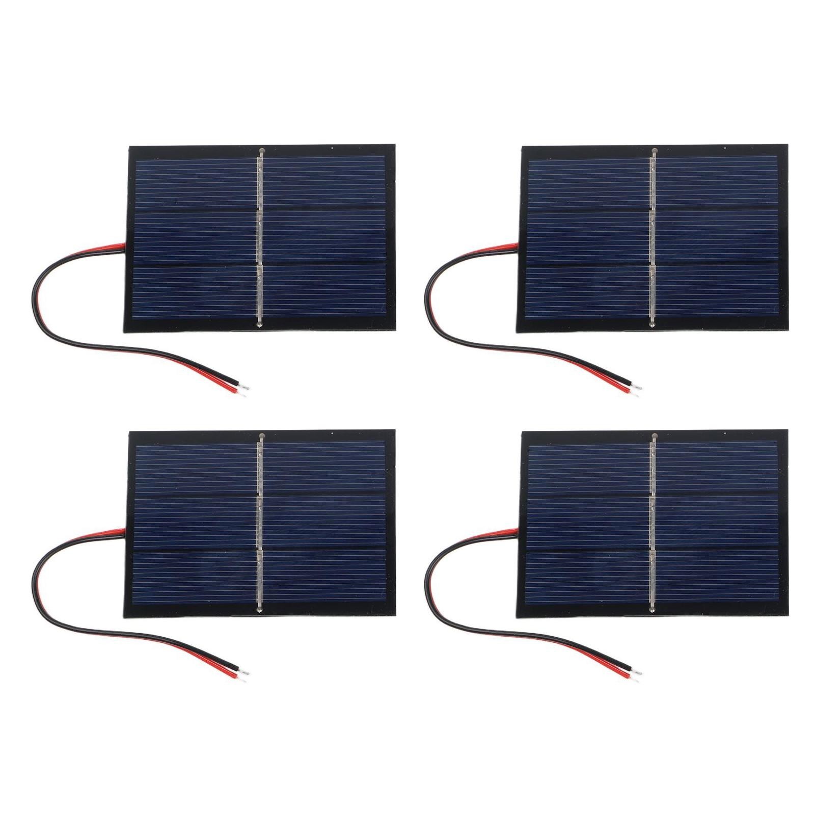 4 Pack 065W 15V Solar Panels with Wiring for Small Power Solar Devices 60x80mm