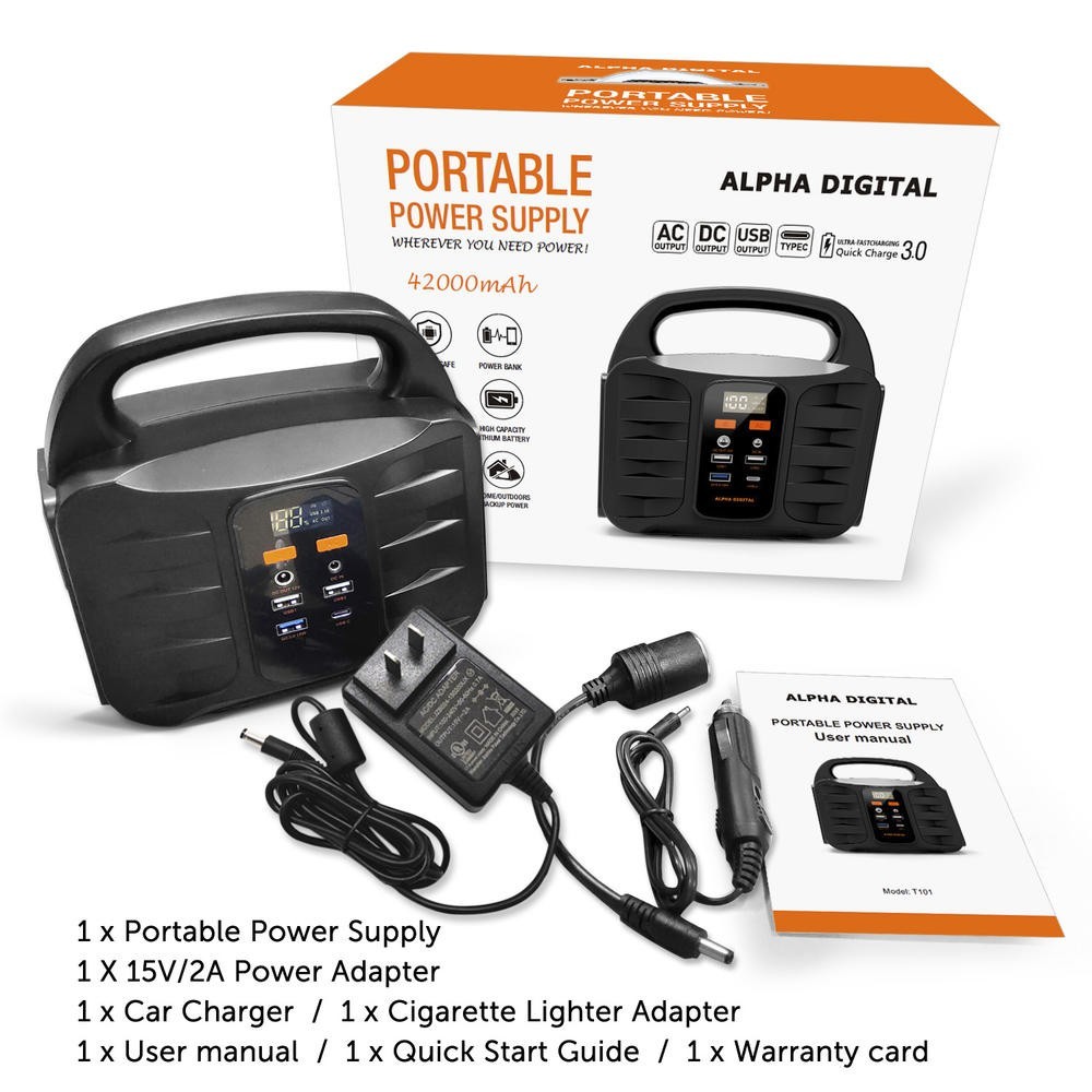 Portable 100W Lithium Ion Portable Power Station Solar AC 12V Outlet Recharge