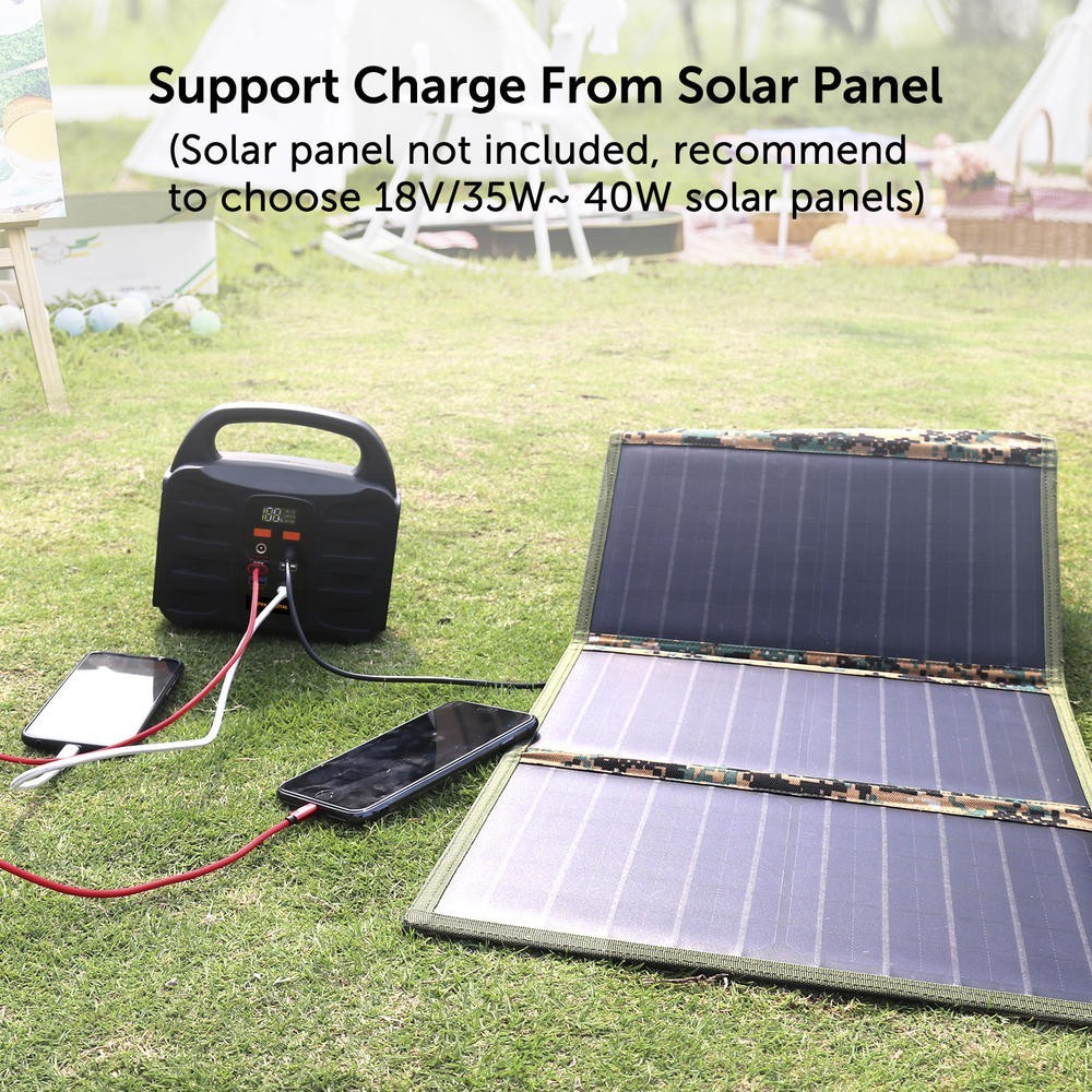 Portable 100W Lithium Ion Portable Power Station Solar AC 12V Outlet Recharge