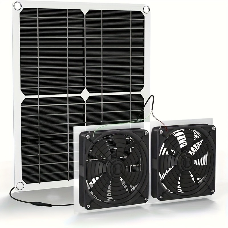Solar Panel Fan Kit, Dual Fans, Removable Photovoltaic Module,
