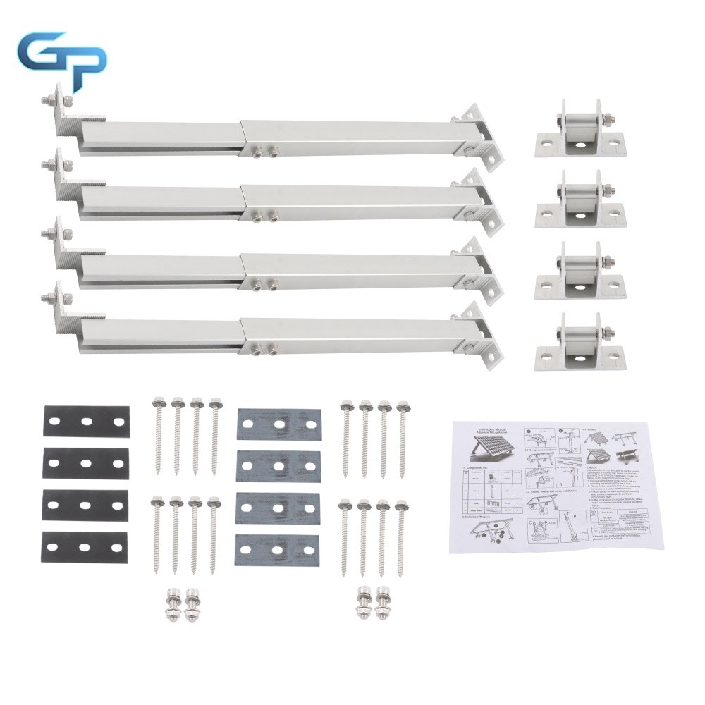2Pcs Adjustable Solar Mount System Anti-Rust Bracket For Flat Roof Marine Boat