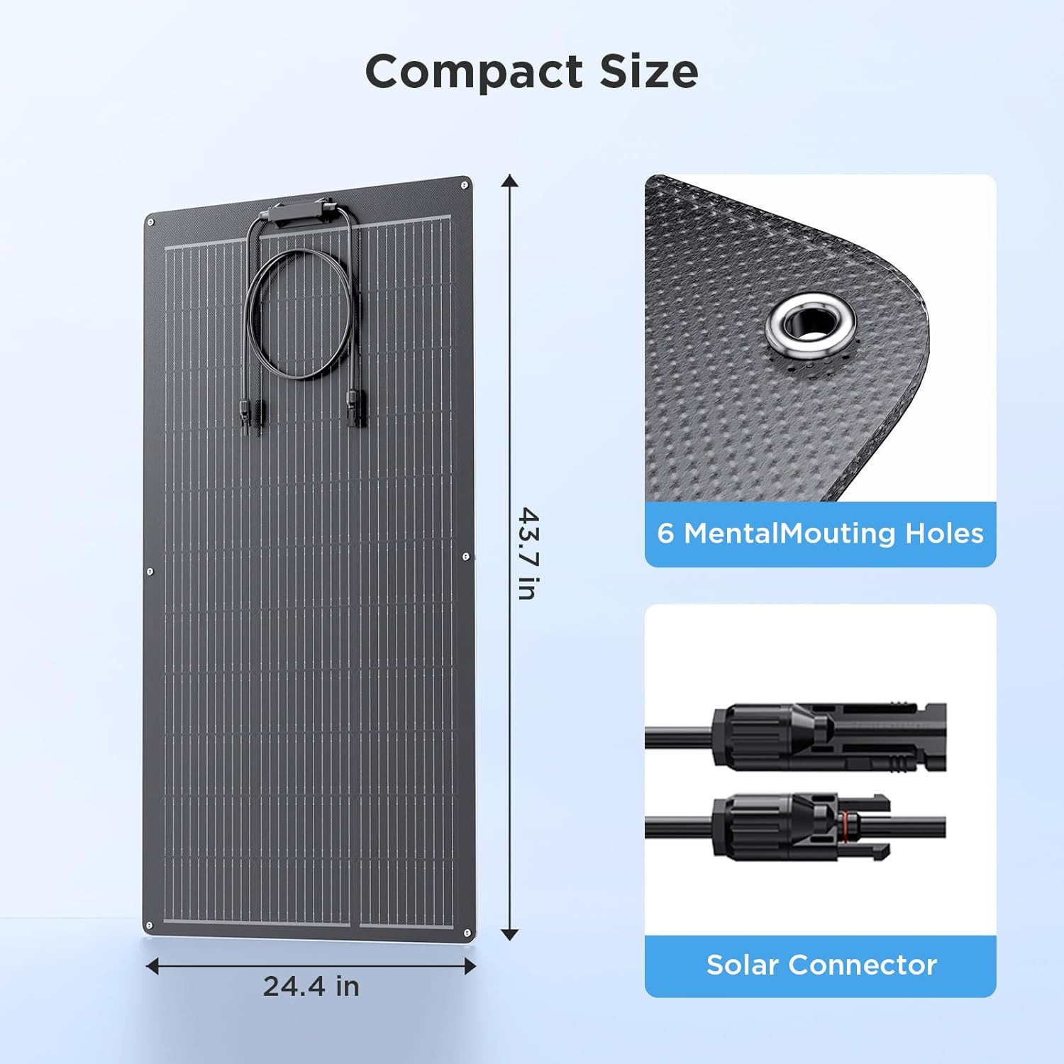 200W Flexible Solar Panel, Thin Lightweight 2PCS 100 Watt 12V/24V RV Solar Panel