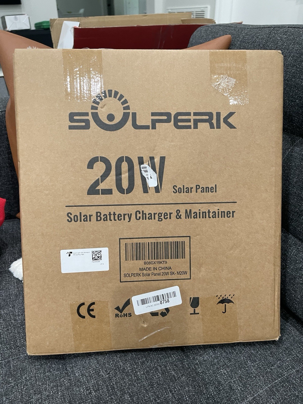 Solperk SK-M20W Silver 20 Watts Battery Charger & Maintainer Solar Panel Kit
