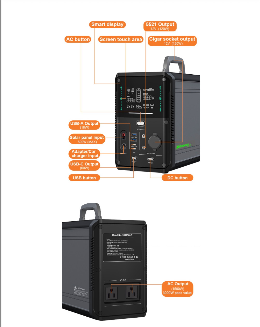 PREMIUM 1500W Rugged Solar Generator with panels included **in stock
