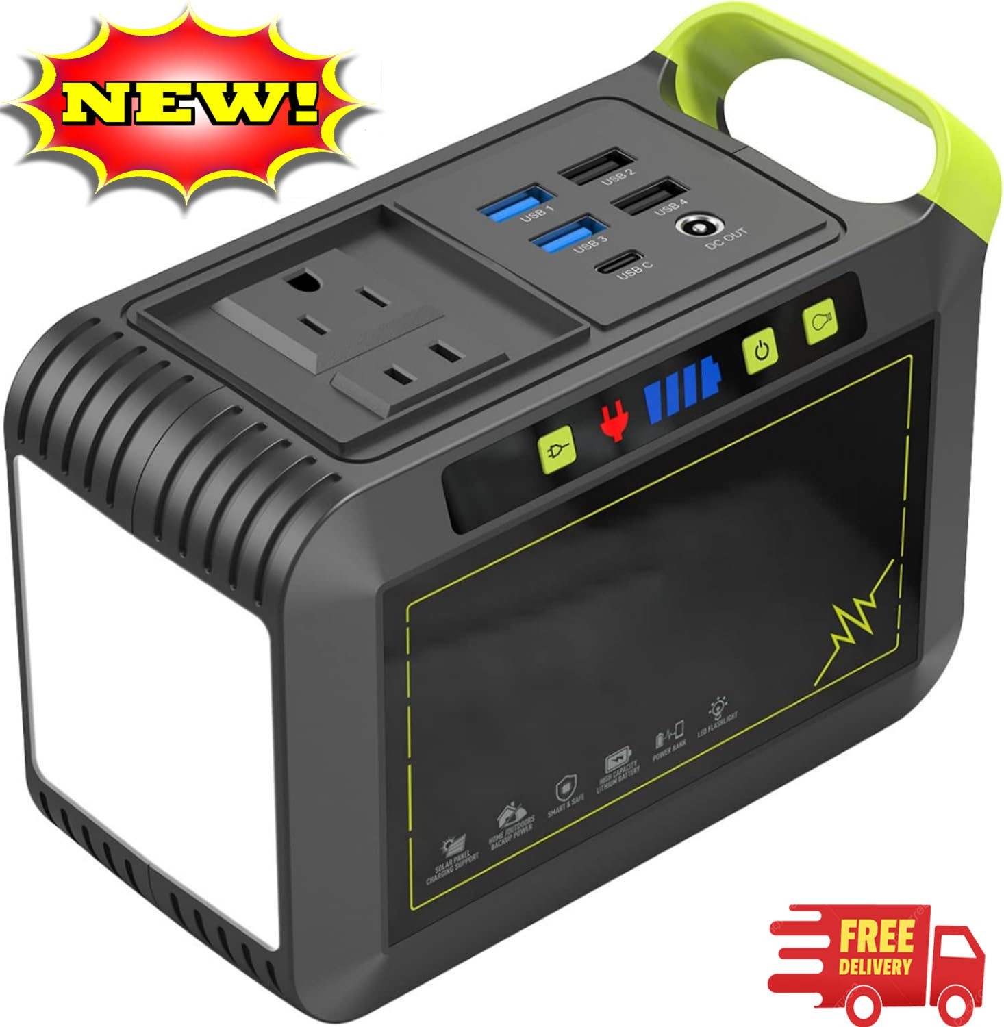Estación de energía portátil de 88 Wh con batería de litio, generador solar de c