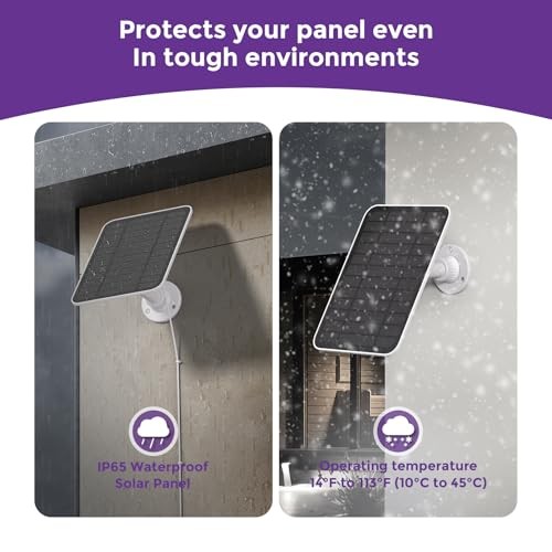 Solar Panel for Google Nest Camera with Built-in 4000mAh Battery – Compatible