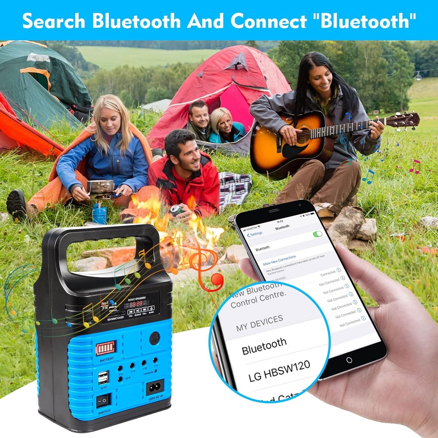 All-in-One Compact Solar Generator with 10W Output & LED Flashlight for Camping