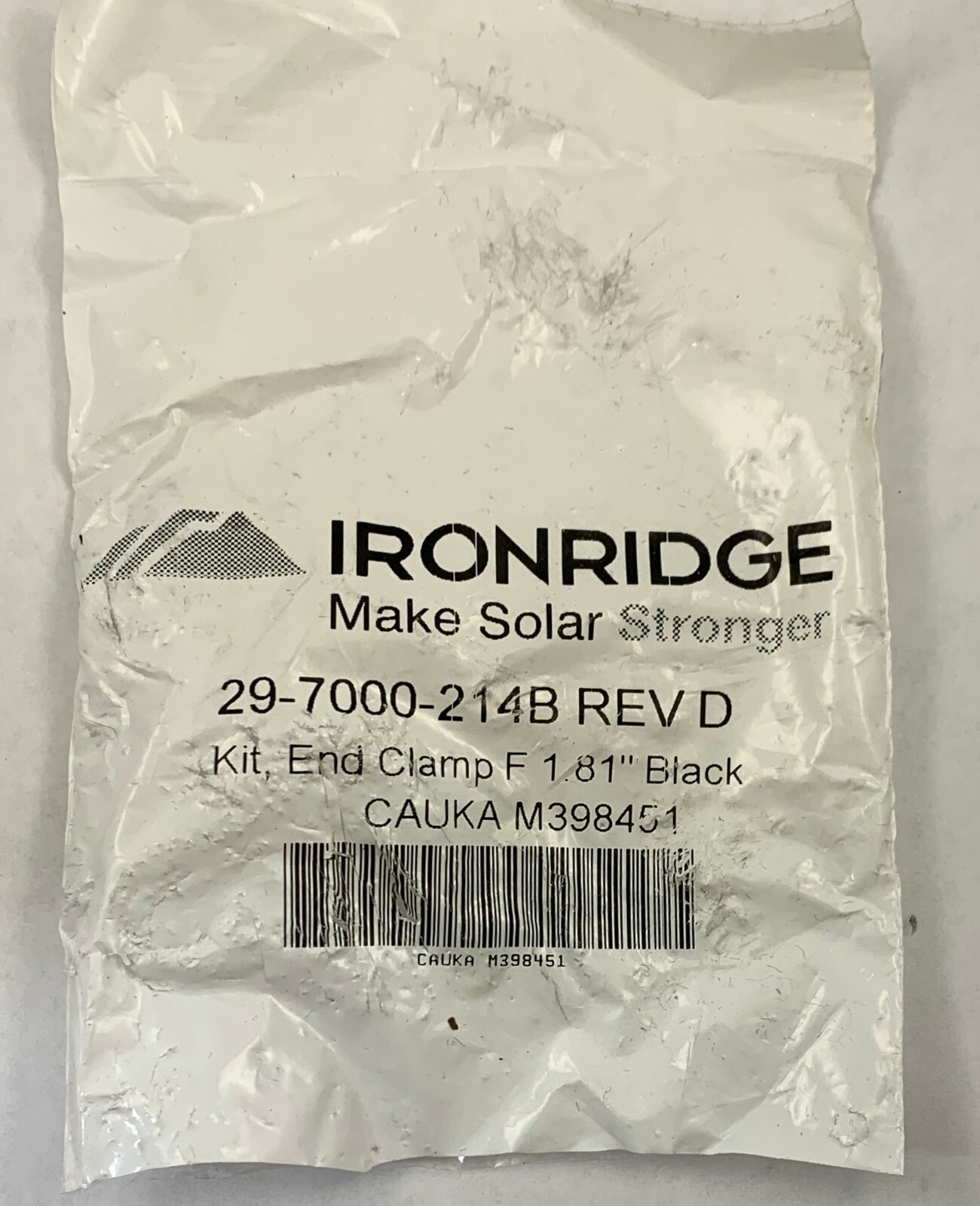 Lot of 4 Ironridge Solar Mount End Clamps 29-7000-214B Size F 1.81″ Black