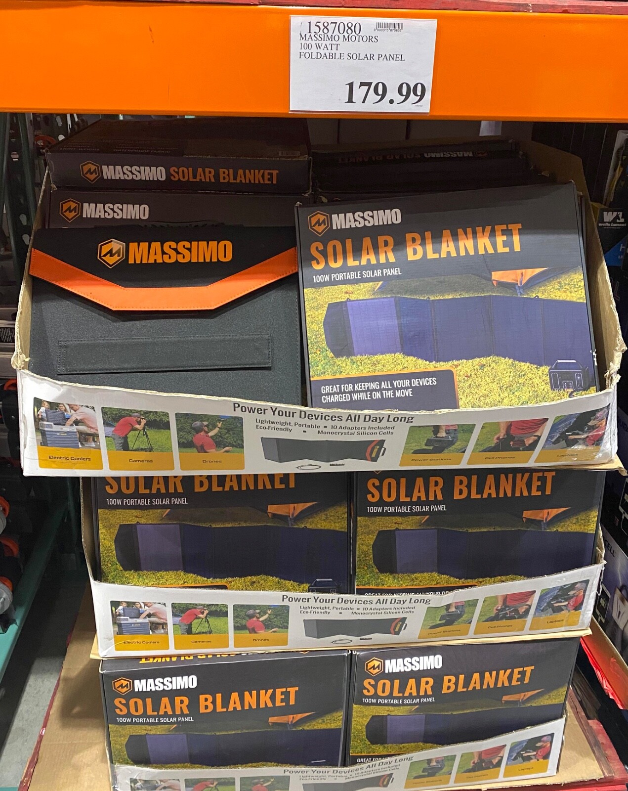 100 Watt Portable Foldable Solar Panel Blanket -Massimo – Charges Power Stations