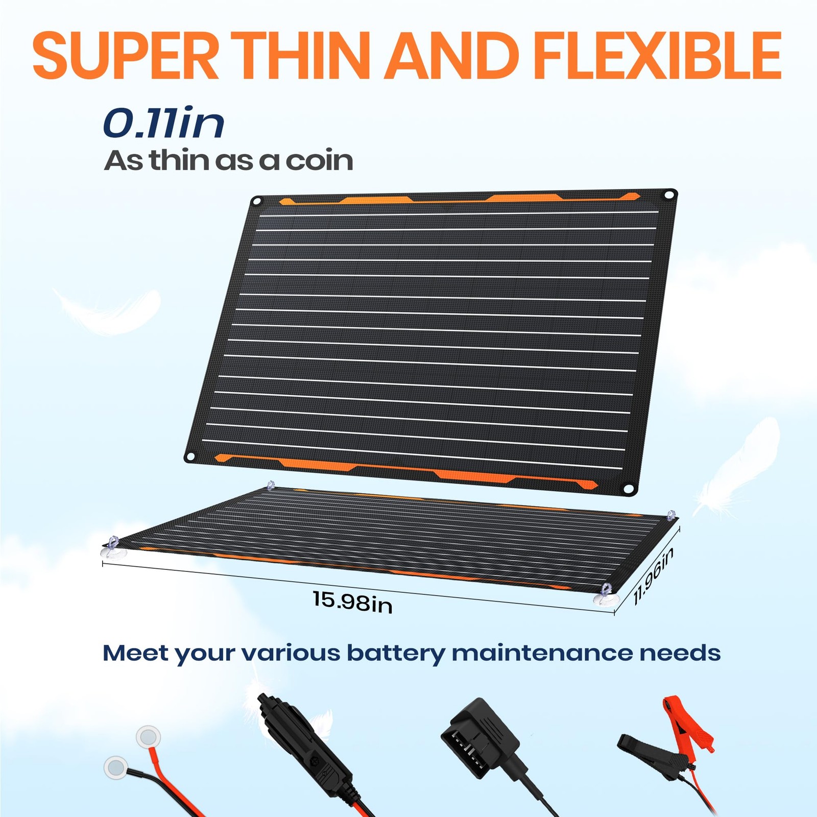60W Portable Solar Panel Foldable USB-C PD Charger for Power Station Camping RV