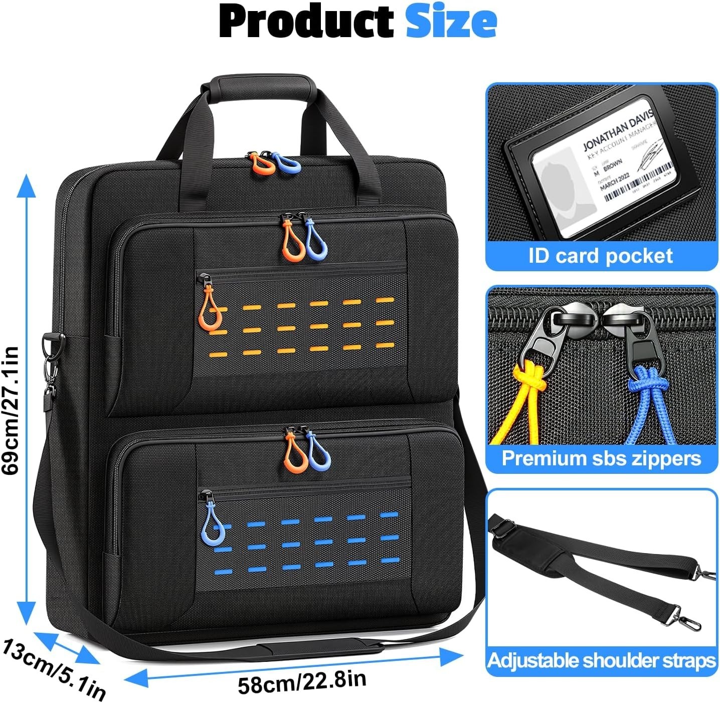 Solar Panel Storage Bag, Padded Carrying Case Fits for 2 Panels, Water-Resistant