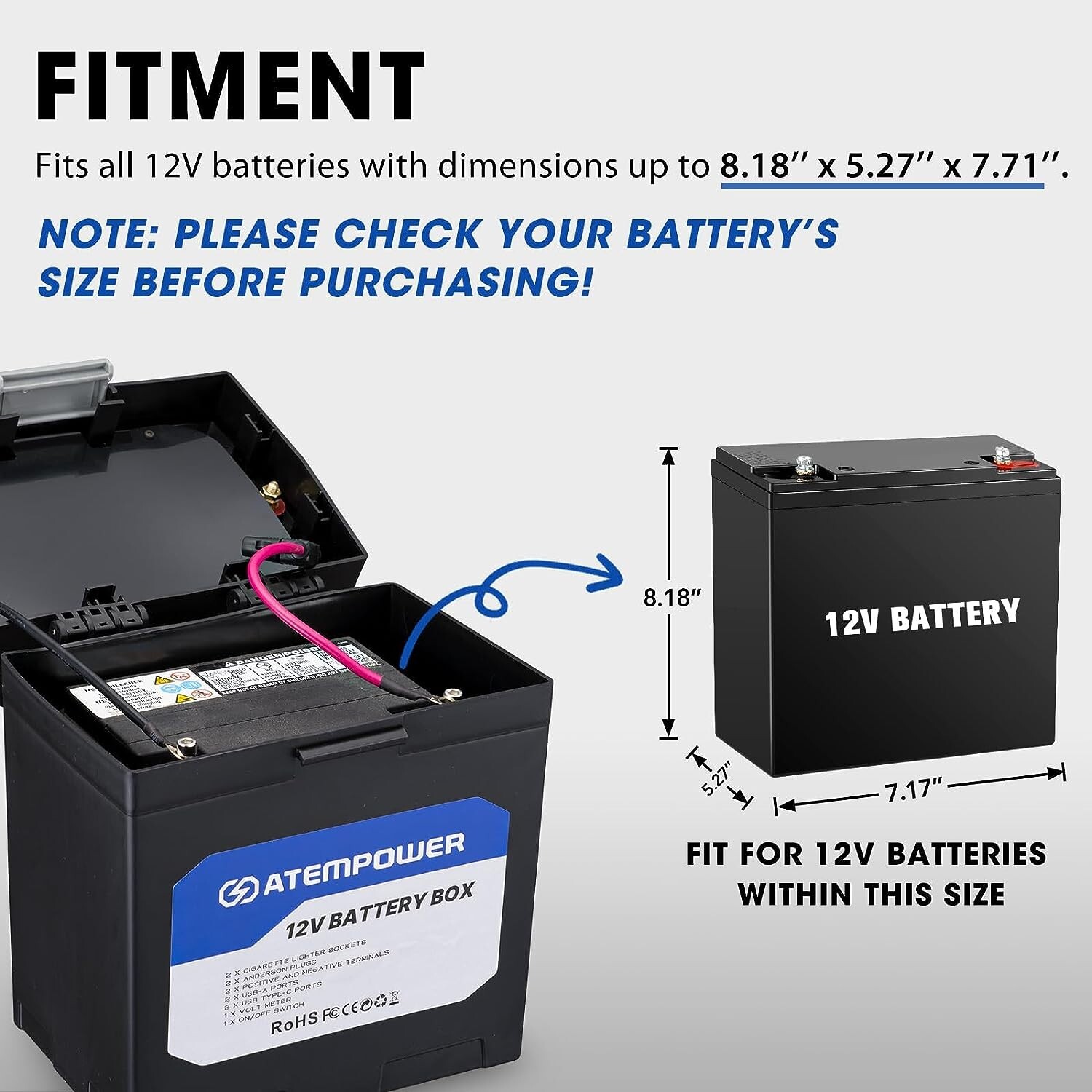 ATEM POWER 12v POWER BOX for Lead Acid/AGM/Li-ion – DIY Power Station generator