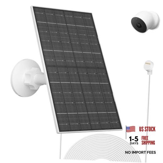 7W Solar Panel Compatible with Google Nest Camera Outdoor & Indoor 1 Pack