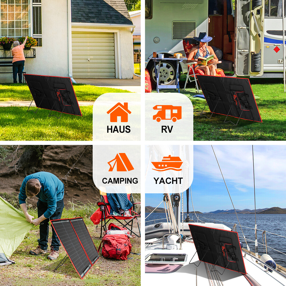 Dokio 160W 12V Semi-Flexible Foldable Solar Panel semi-flexible for RV Camping