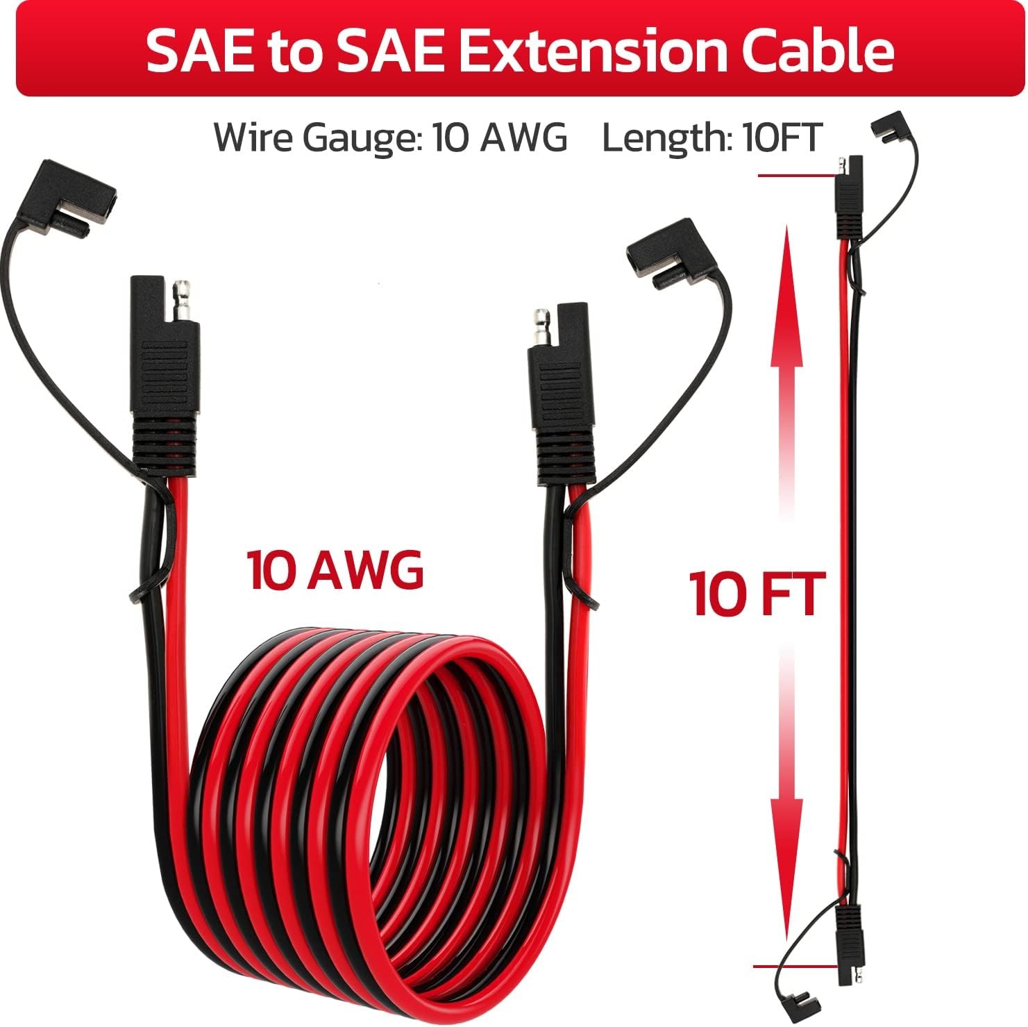 10awg Sae Extension Cable 10 Gauge Sae To Sae Extension Cord With Two Prong Conn