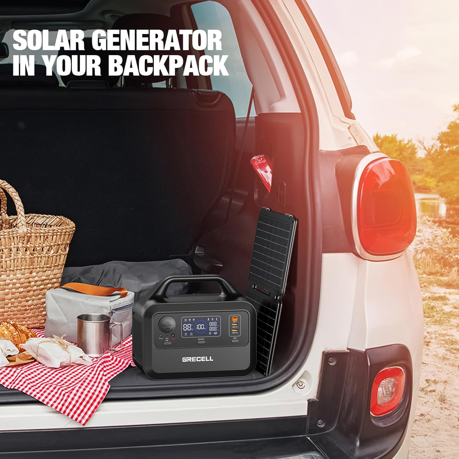 Solar Generator with 40W Solar Panel Included,230Wh Portable Power Station 1.5Hr