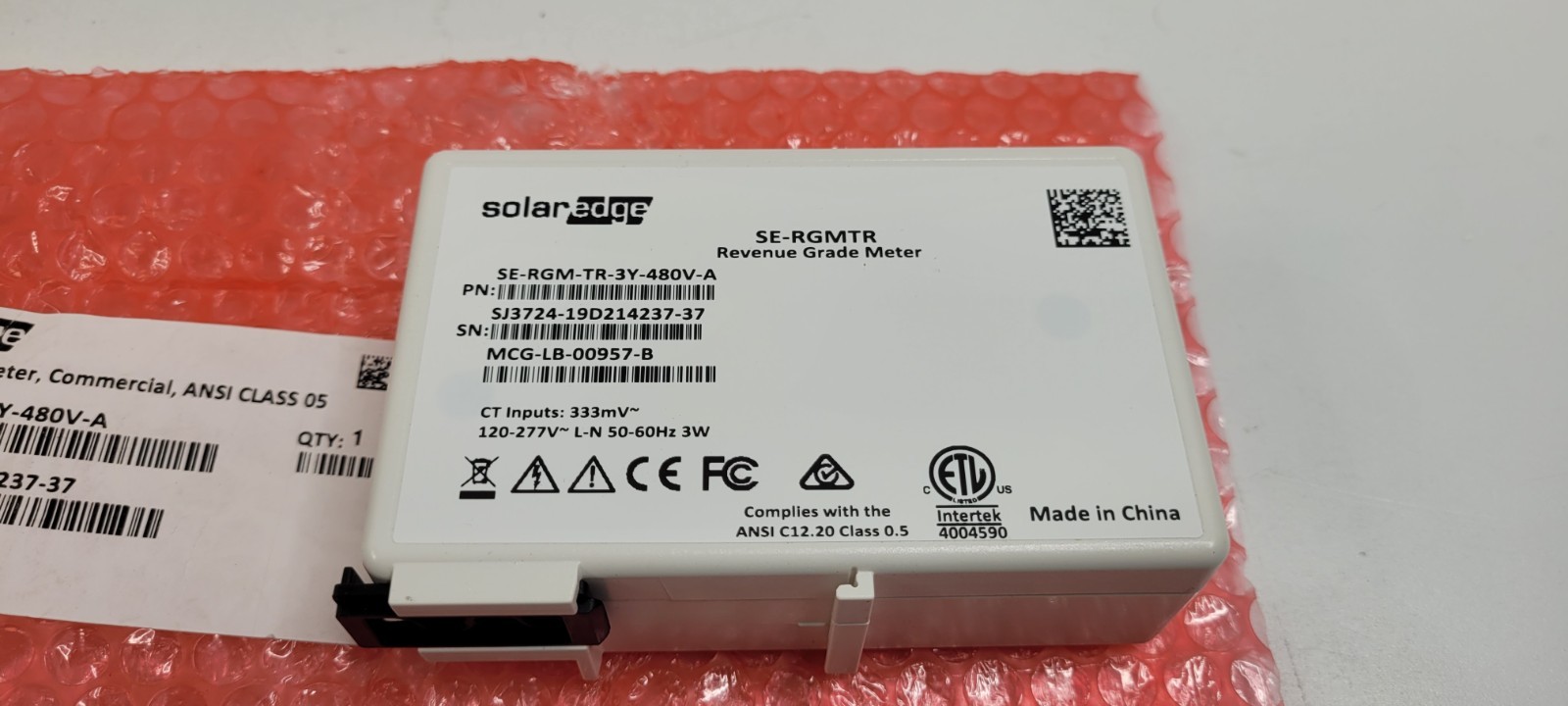 Solaredge SE-RGMTR-3Y-480V-A, Commercial RGM / Consumption Meter 3-ph, 480V Wye