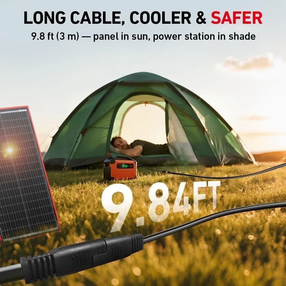 Portable 300W Monocrystalline Solar Charger – Dual USB Ports