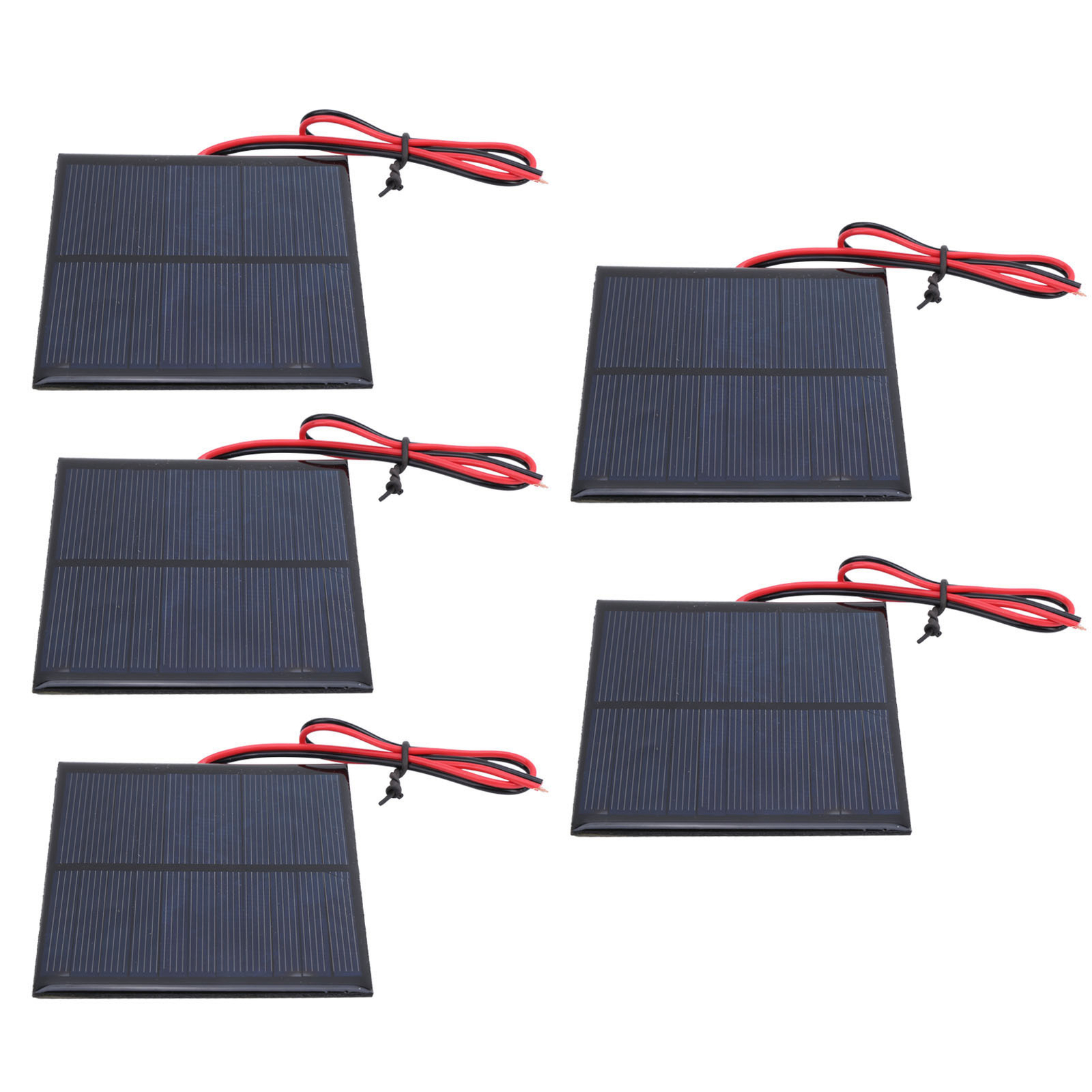 5Pcs Small Solar Panel Epoxy Power Board Module 30CM Red And Black Wire DC5.5V