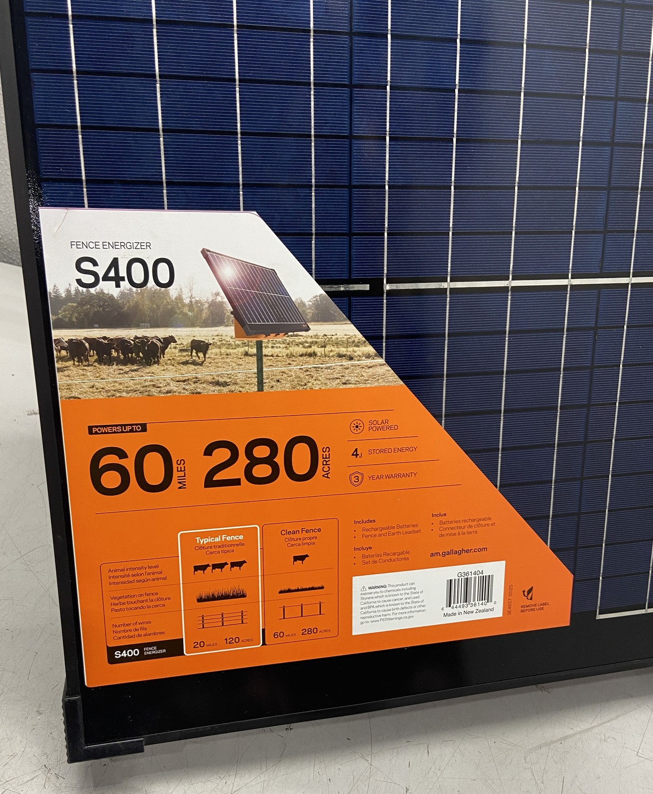 Gallagher Energizer Solar Panel S400 40W 12V 361404