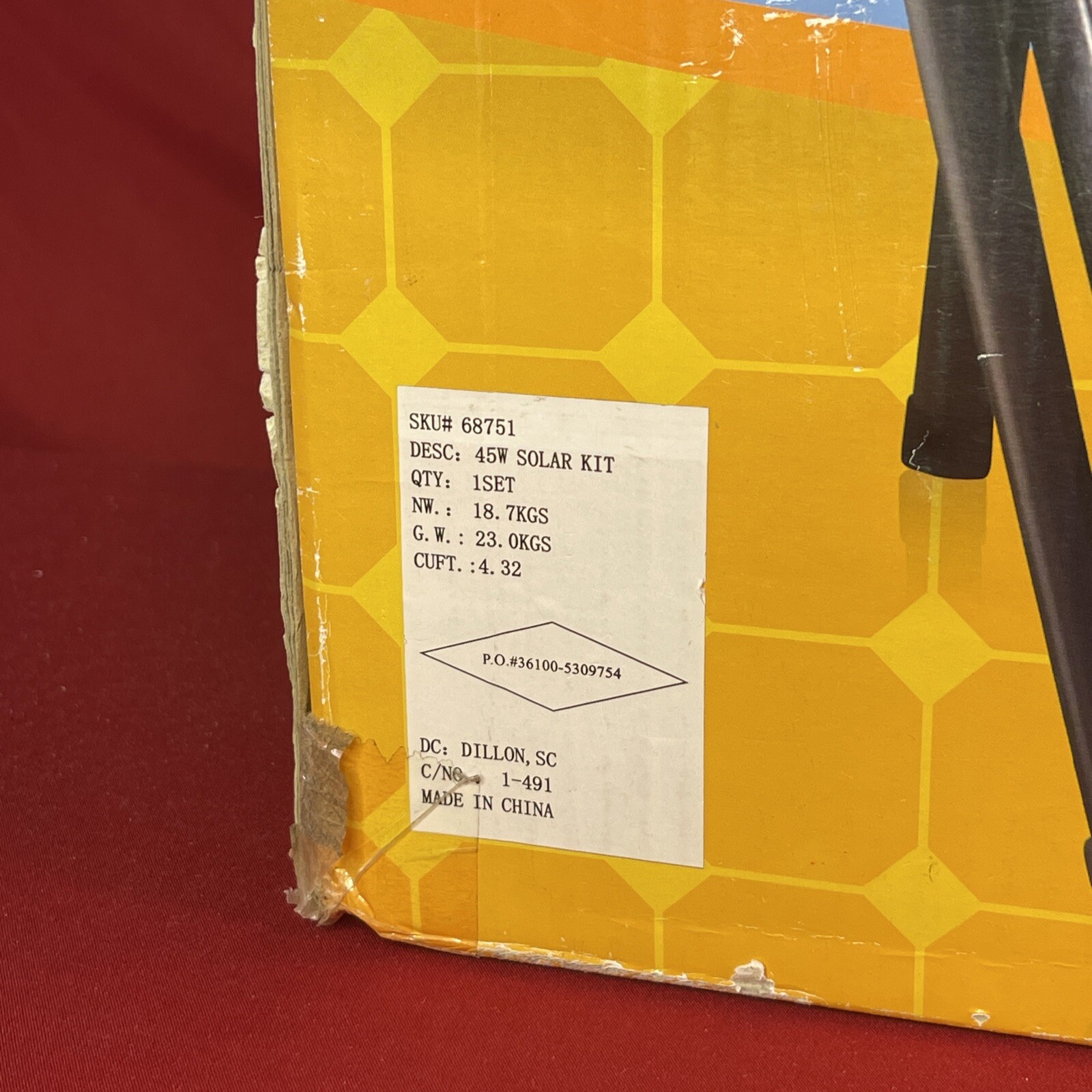 Solar Power Kit Chicago Electric Power Systems 45 Watt Portable – New!