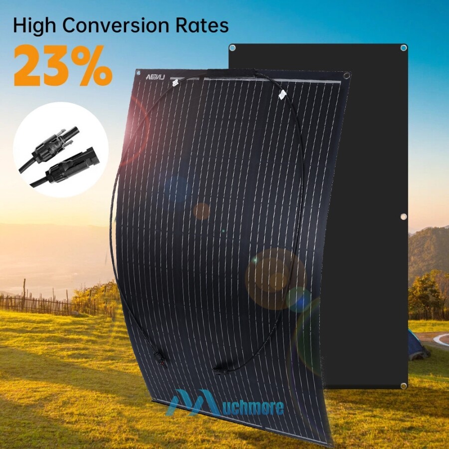 Portable Mono Solar Panel 200W 400W + Controller for Power Stations Home RV Boat
