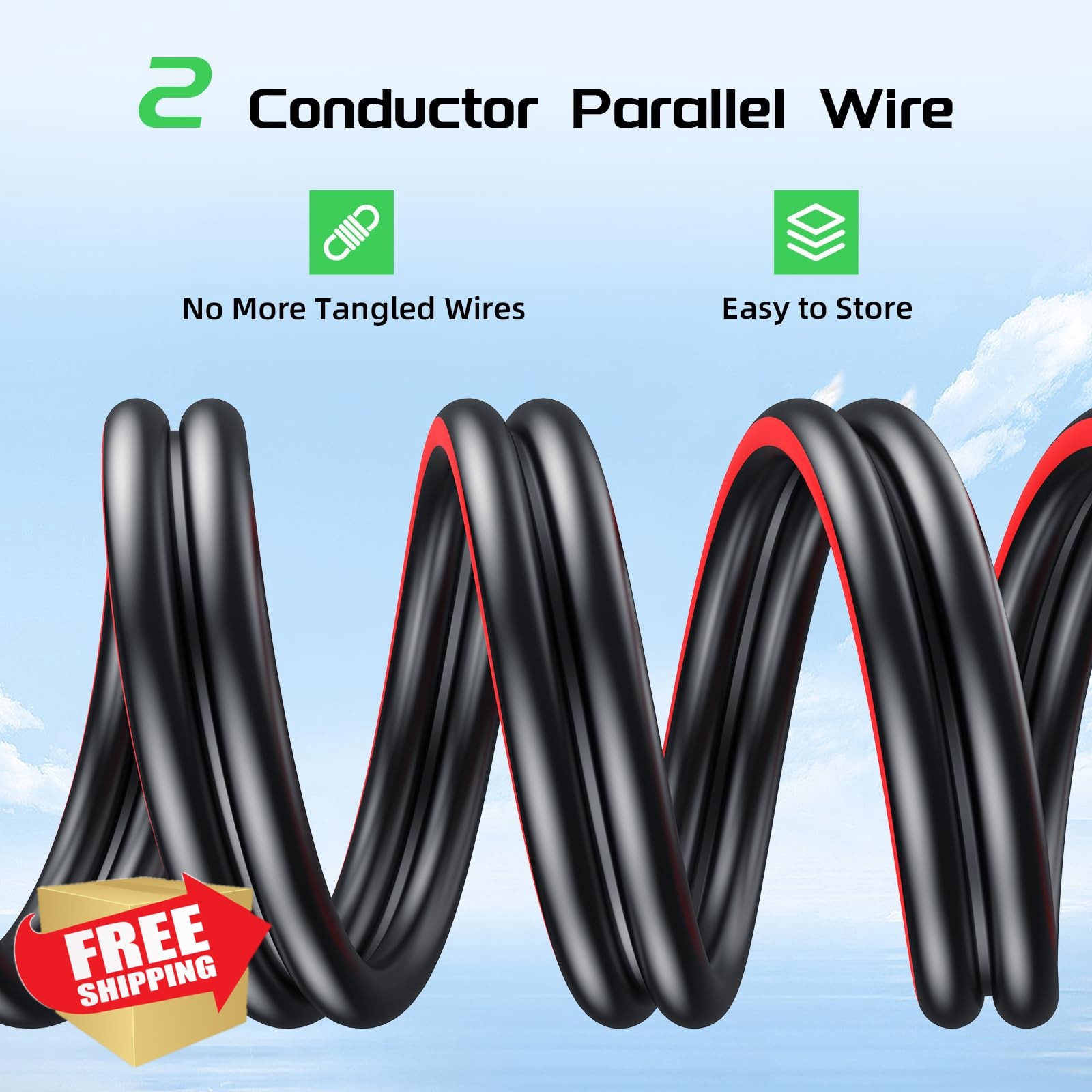 Bateria Power 30 Feet 10AWG Solar Panel Ext Cable