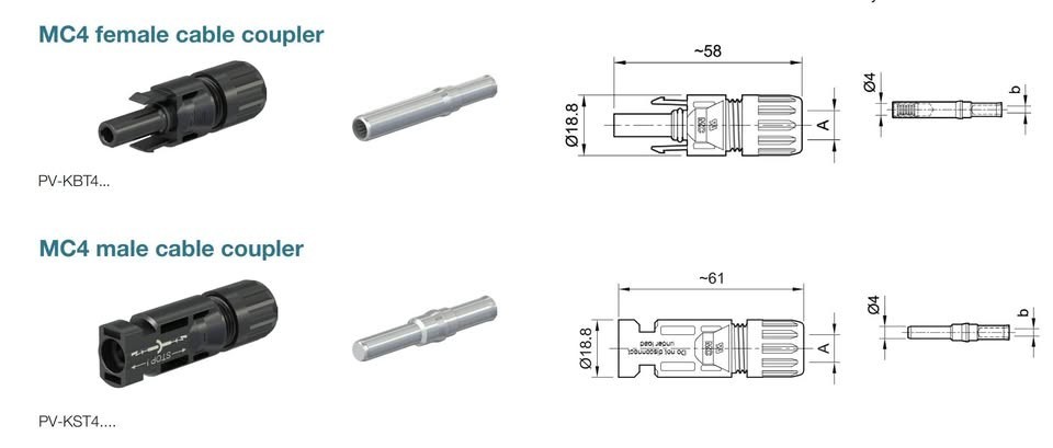 Brand New Rare Authentic Staubli 6AWG MC4 Connectors