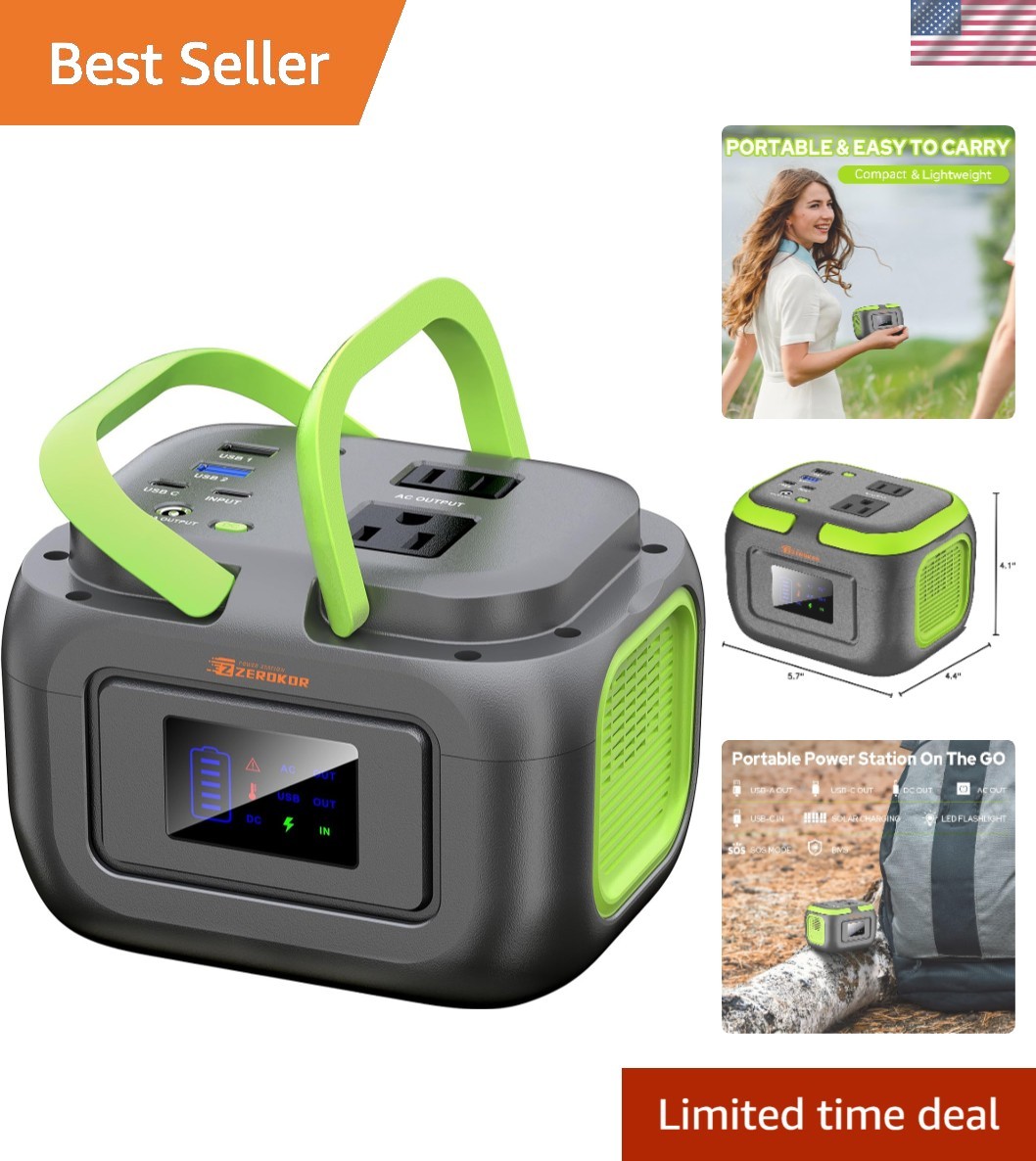 Lightweight 120W Portable Power Station – Solar Battery Backup for Camping
