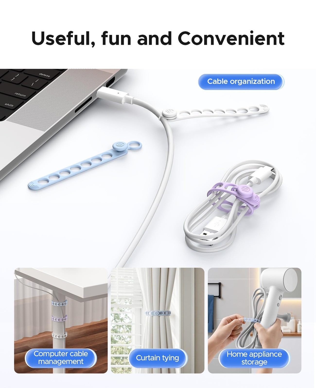 ORICO Silicone Cable Ties, Data Cable Organizer Reusable with Locking Buckle …