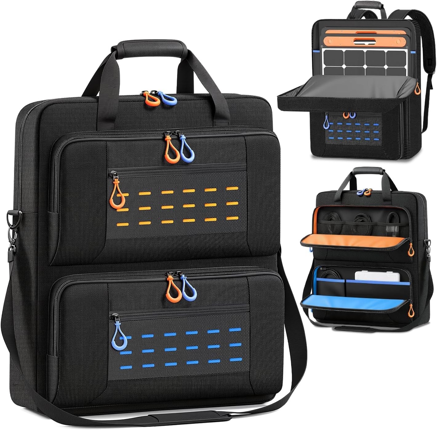 Solar Panel Storage Bag, Padded Carrying Case Fits for 2 Panels, Water-Resistant