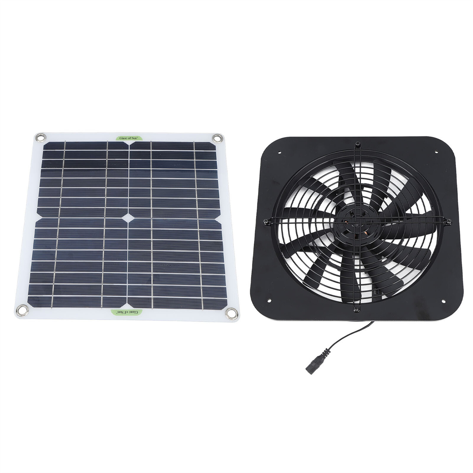 13in Solar Power Fan W/Solar Panel For Room Attic Kitchen Pet Cage Ventilation