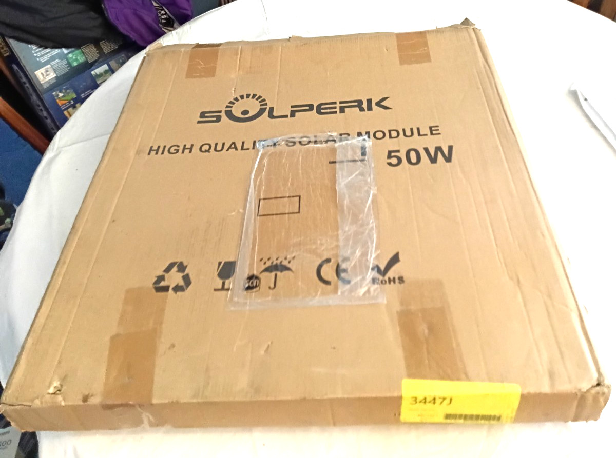 Solperk Solar 50W Solar Panel With Charge Controller Complete NEW