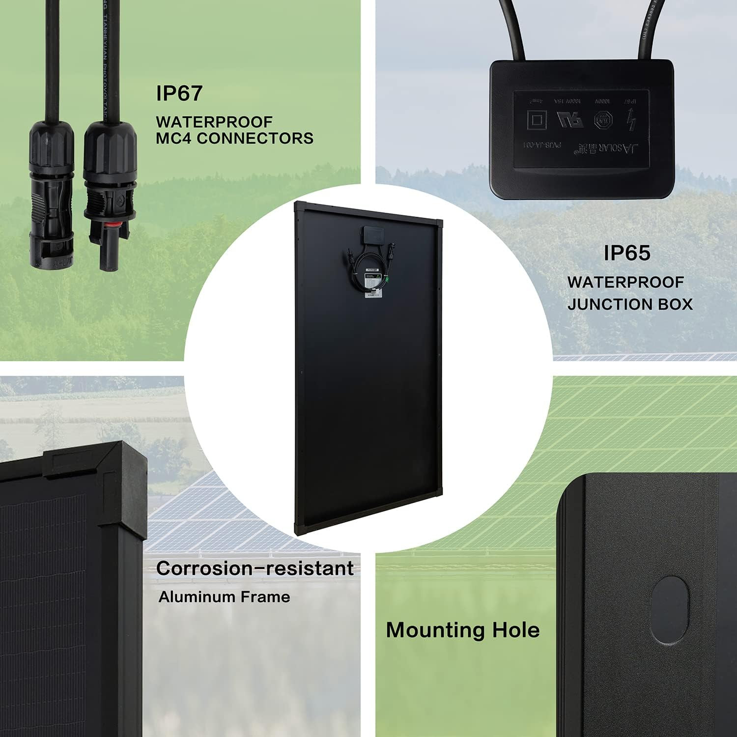 Topsolar Solar Panel Kit 170 Watt 12 Volt Monocrystalline off Grid System for Ho