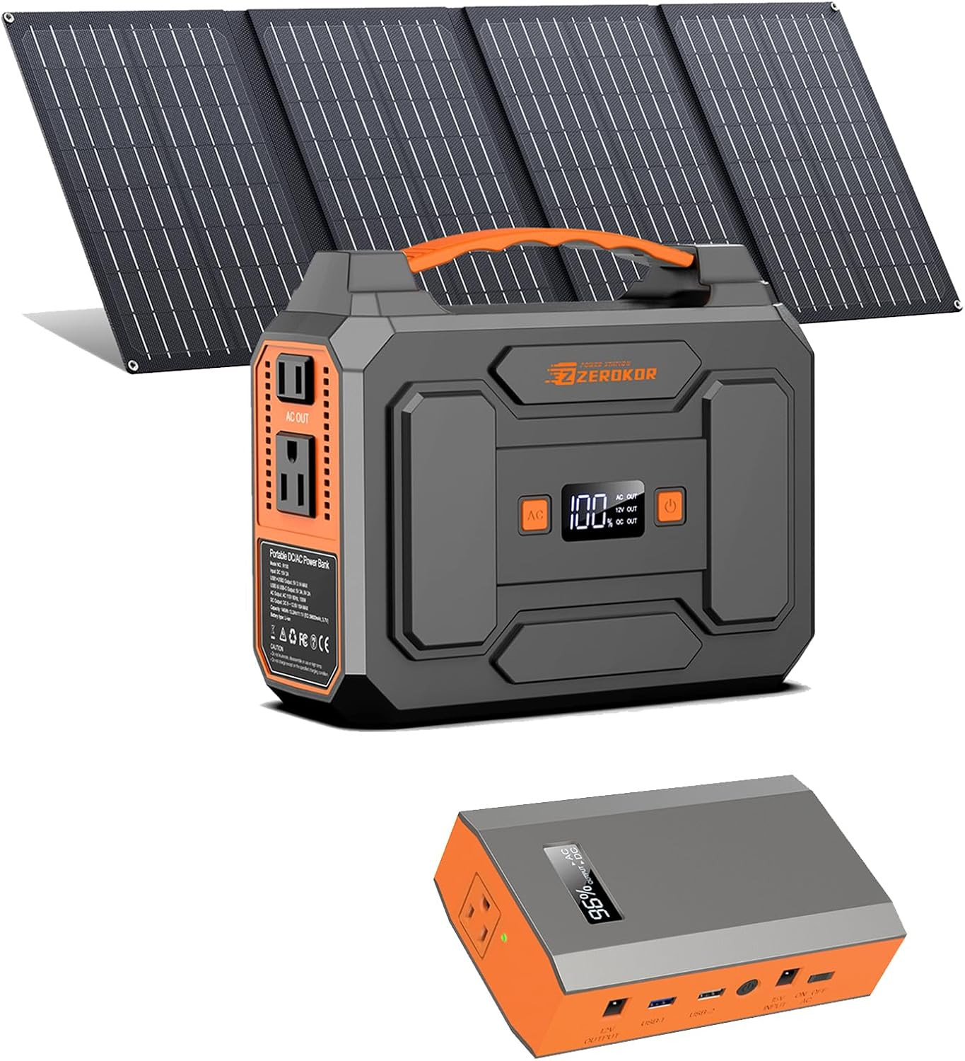 Portable Solar Power Station Generator 100W,Portable Power Bank 65W with 110V AC