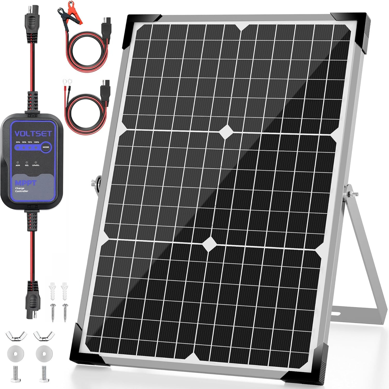 30W 12V Solar Panel Kit with MPPT Controller for RV, Boat, Motorcycle