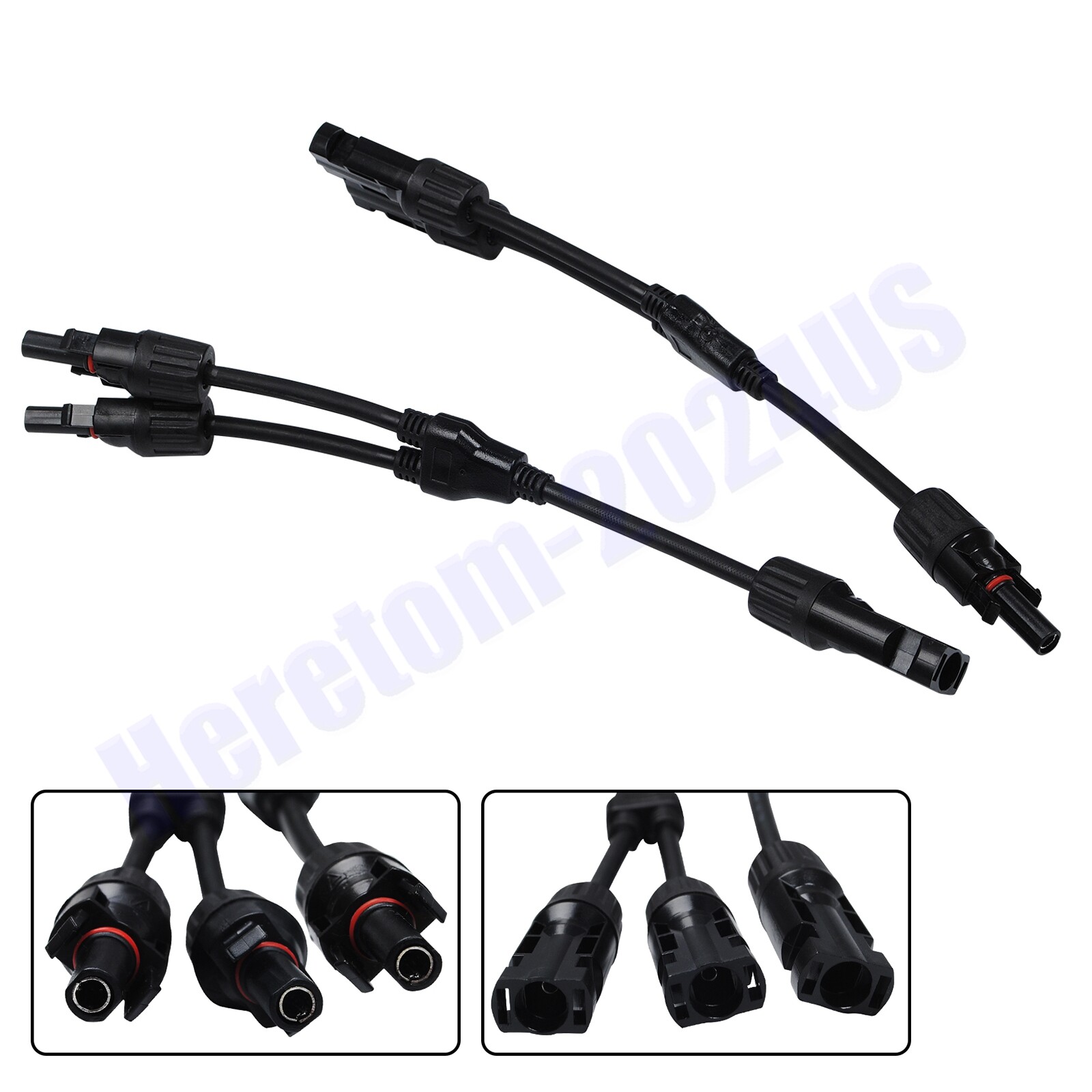 Lot Pair Y 2 Branch F&M Solar Panel PV Connector Cable Wire Splitter Waterproof