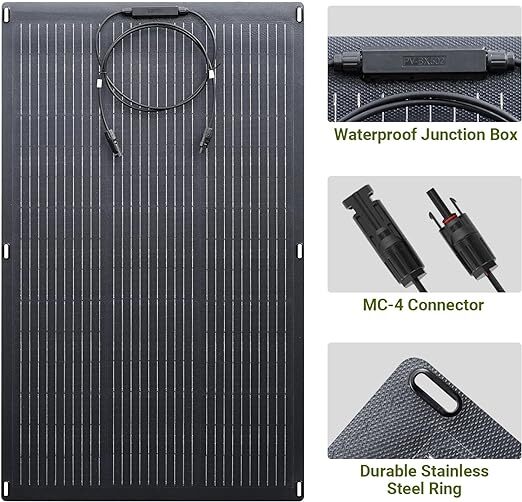 ALLPOWERS 2400W Portable Power Station Generator 100W Flexible Mono Solar Panel
