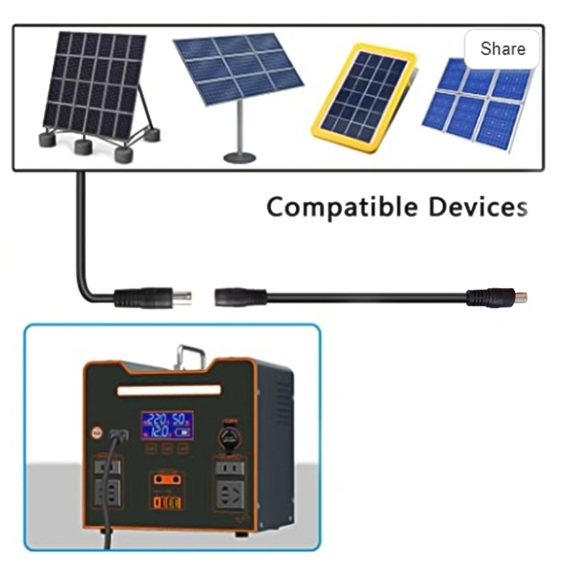 DC7909 Power Extension Cable 150cm/300cm/500cm For Solar Panel Portable Station