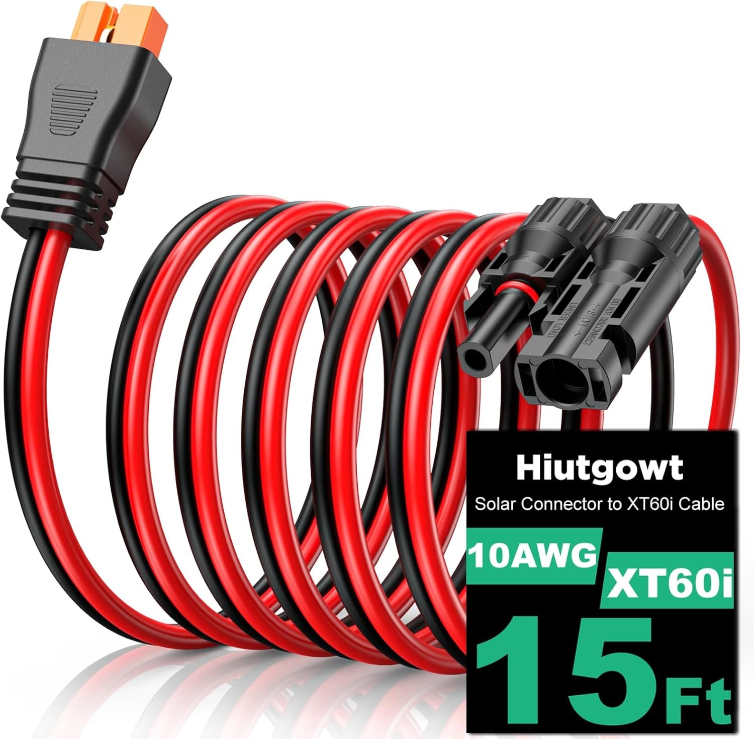 10AWG Xt60I Solar Cable 15FT, Solar to Xt60I Charging Cable 3 10 20 25 30 40 50F