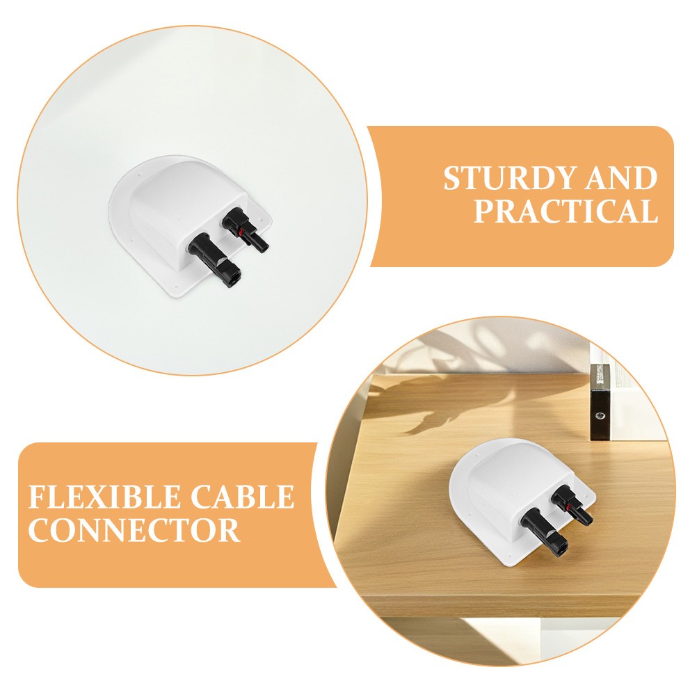2Pcs Durable Solar Panel Wiring Entry Gland Dual Cable ABS Housing White