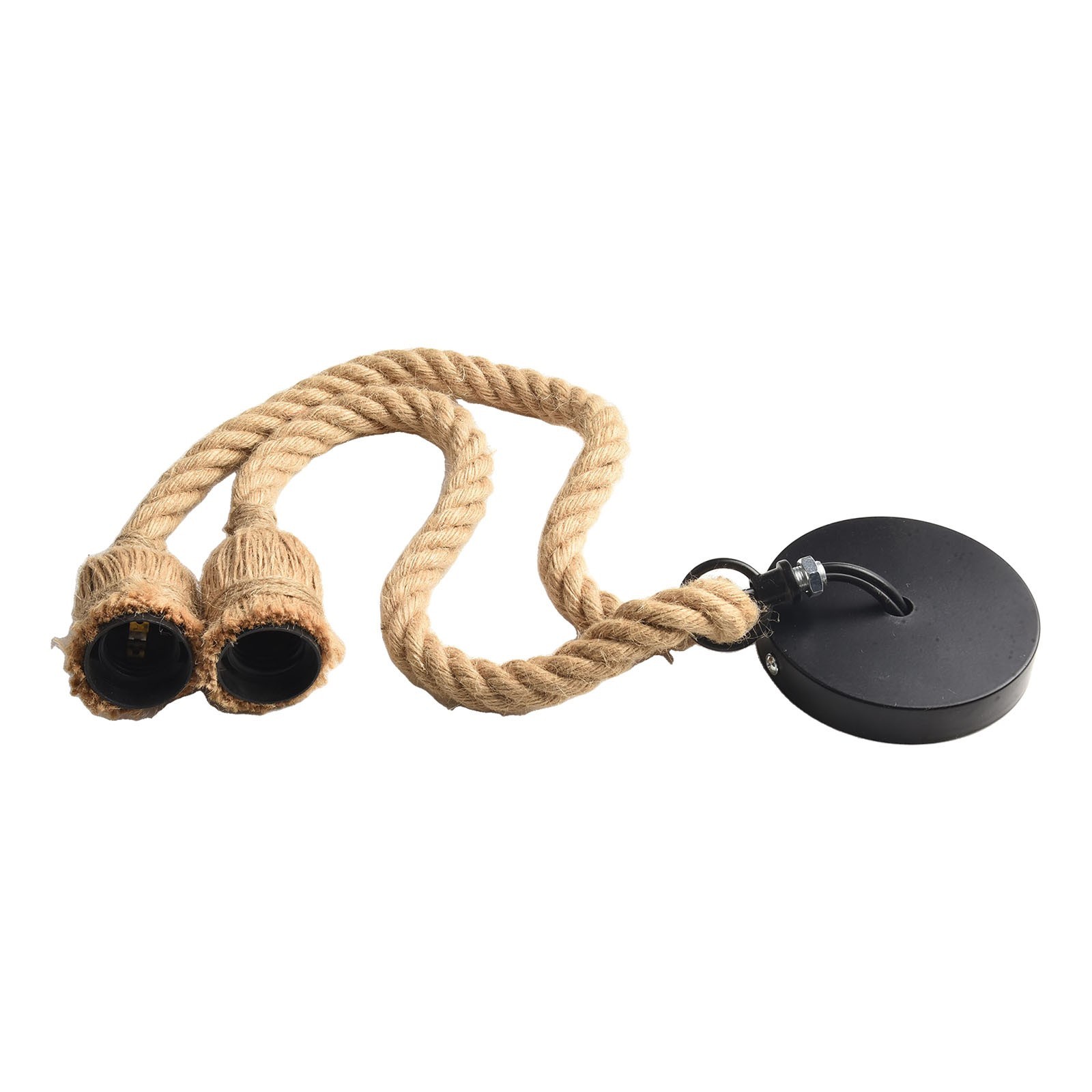 Earth Yellow Industrial Chandelier Retro Hemp Rope Ceiling Lamp 1m Length