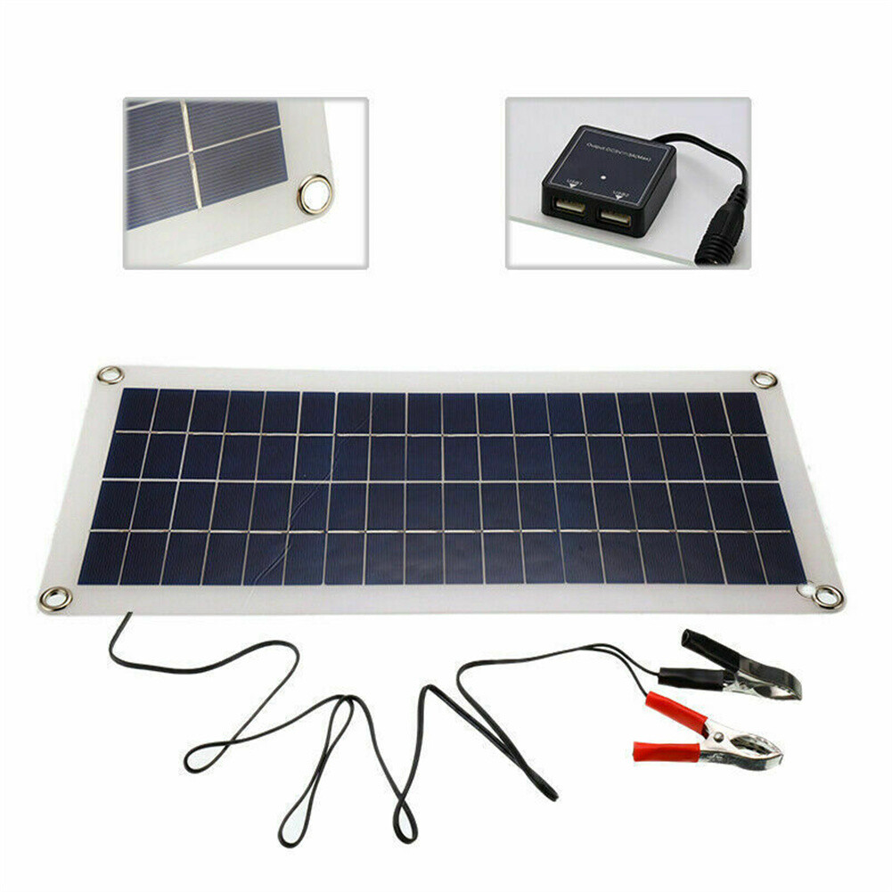 50W 80W 100W Solar Panel Kit 12V 30A Battery Charger Controller for Caravan Boat
