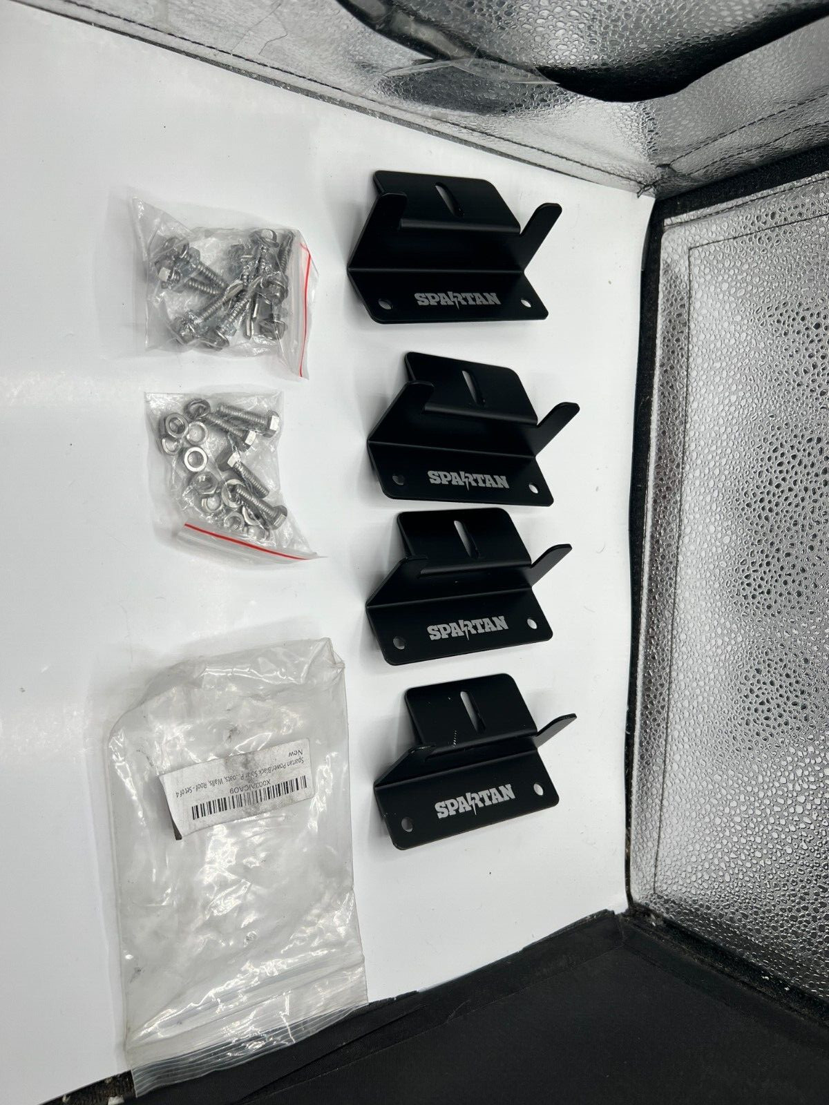 (Pack of 4) Spartan Power Black Solar Bracket Mount Assembly