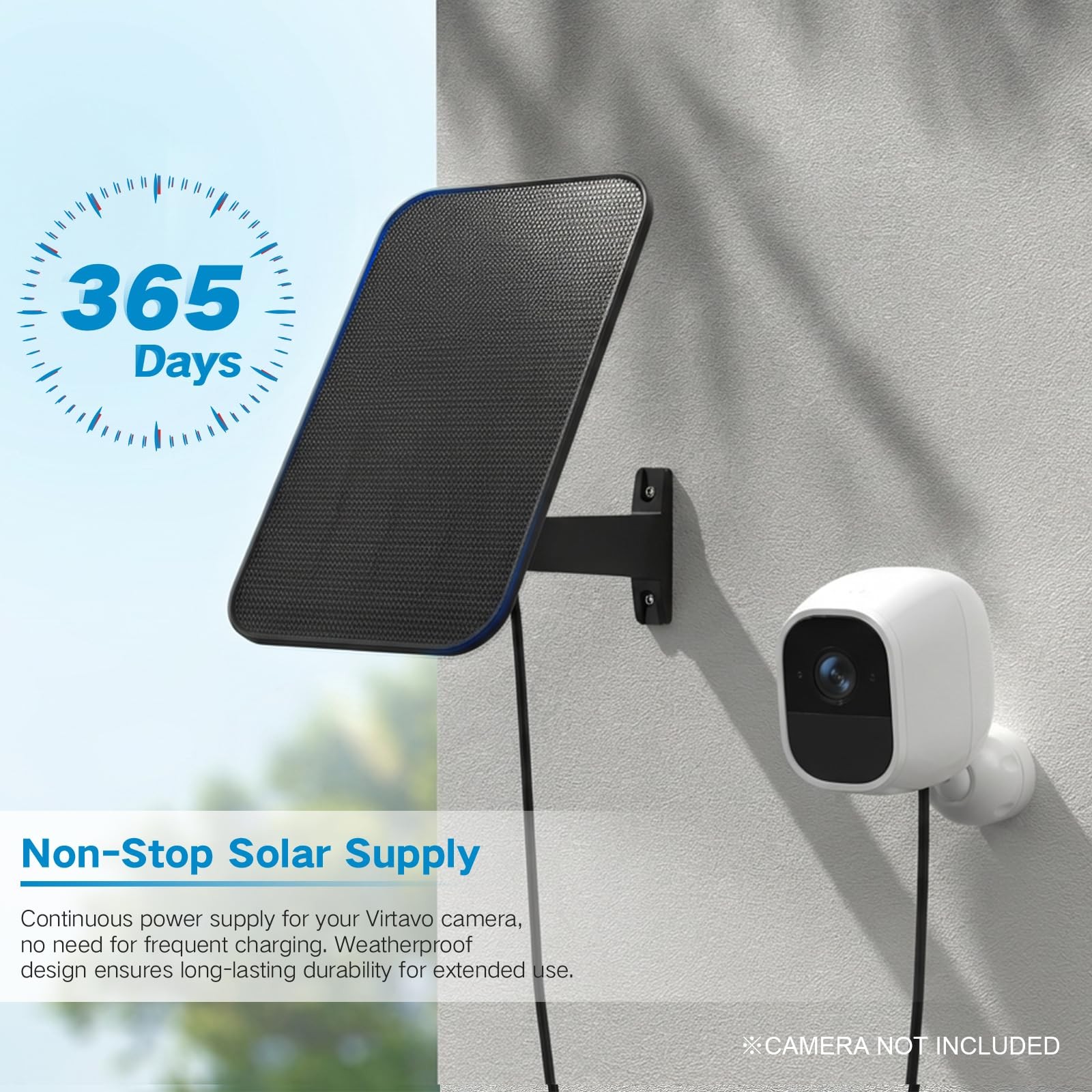 3.2W Solar Panel for Security Camera Compatible with Arlo Essential XL, Water…